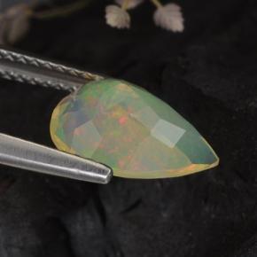 Ópalo multicolor natural de 1,33 ct, en forma de pera, transparente