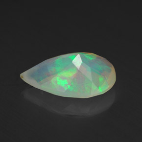 Ópalo multicolor natural de 1,77 ct, en forma de pera, transparente