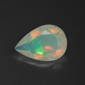 Ópalo multicolor natural de 1,53 ct, en forma de pera, transparente