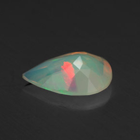 Ópalo multicolor natural de 1,53 ct, en forma de pera, transparente