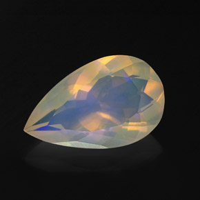 Ópalo multicolor natural de 1,98 ct, en forma de pera, transparente