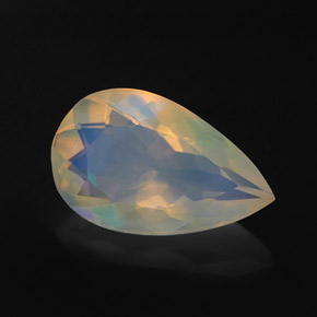 Ópalo multicolor natural de 1,98 ct, en forma de pera, transparente