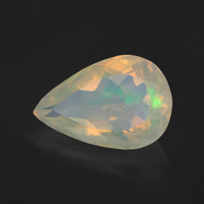 Ópalo multicolor natural de 2,16 ct, en forma de pera, transparente