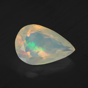 Ópalo multicolor natural de 2,16 ct, en forma de pera, transparente