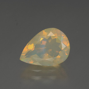 Ópalo multicolor natural de 1,68 ct, en forma de pera, transparente