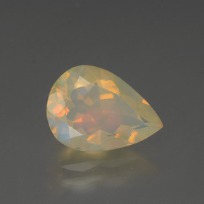 Ópalo multicolor natural de 1,68 ct, en forma de pera, transparente