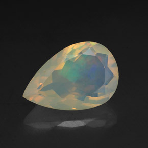 Ópalo multicolor natural de 1,93 ct, en forma de pera, transparente