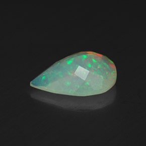 Ópalo multicolor natural de 1,28 ct, en forma de pera, transparente