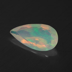 Ópalo multicolor natural de 1,39 ct, en forma de pera, transparente