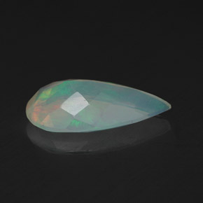 Ópalo multicolor natural de 1,39 ct, en forma de pera, transparente