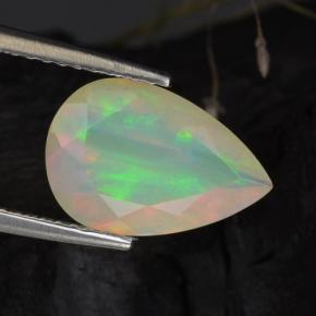 Ópalo blanco natural de 1,64 ct, en forma de pera, transparente