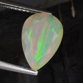 Ópalo blanco natural de 1,64 ct, en forma de pera, transparente