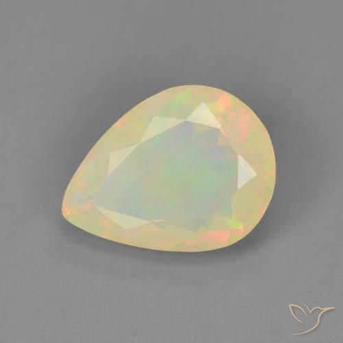 1.69ct Natural Multicolor Ópalo, En forma de pera, Transparente
