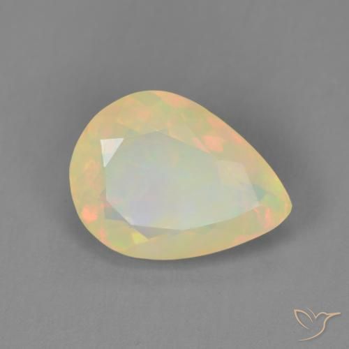 Ópalo Multicolor natural de 1.69 ct, En forma de pera, Transparente
