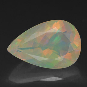 Ópalo multicolor natural de 1,59 ct, transparente, transparente / translúcido