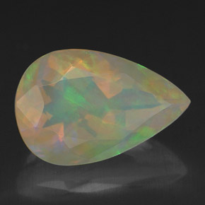 Ópalo multicolor natural de 1,59 ct, transparente, transparente / translúcido