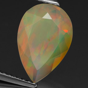 Ópalo multicolor natural de 1,50 ct, transparente, transparente / translúcido