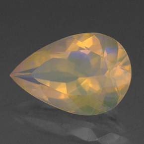 Ópalo multicolor natural de 1,68 ct, en forma de pera, transparente