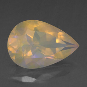 Ópalo multicolor natural de 1,68 ct, en forma de pera, transparente