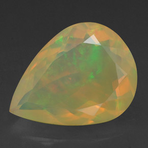 Ópalo multicolor natural de 2,28 ct, en forma de pera, transparente