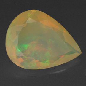 Ópalo multicolor natural de 2,28 ct, en forma de pera, transparente