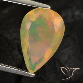 Ópalo Multicolor natural de 1.65 ct, En forma de pera, Transparente