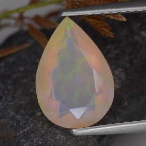 Ópalo multicolor natural de 1,45 ct, en forma de pera, transparente