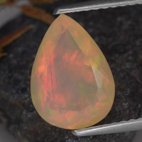 Ópalo multicolor natural de 1,33 ct, en forma de pera, transparente