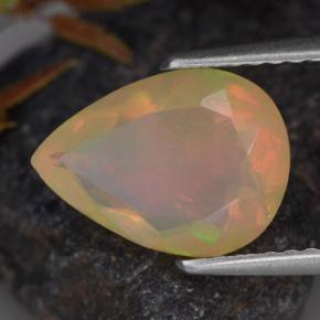 Ópalo multicolor natural de 1,33 ct, en forma de pera, transparente