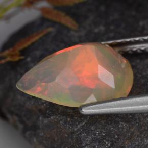Ópalo multicolor natural de 1,33 ct, en forma de pera, transparente