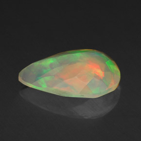 Ópalo multicolor natural de 1,42 ct, en forma de pera, transparente