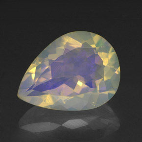 Ópalo multicolor natural de 1,87 ct, en forma de pera, transparente