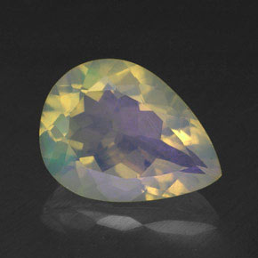 Ópalo multicolor natural de 1,87 ct, en forma de pera, transparente
