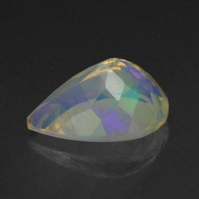 Ópalo multicolor natural de 1,87 ct, en forma de pera, transparente