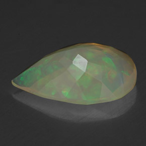 Ópalo multicolor natural de 1,43 ct, en forma de pera, transparente