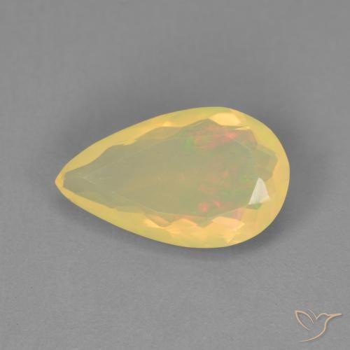 1.29ct Natural Multicolor Ópalo, En forma de pera, Transparente