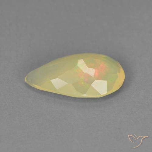 Ópalo Multicolor natural de 1.29 ct, En forma de pera, Transparente