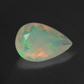 Ópalo multicolor natural de 1,26 ct, en forma de pera, transparente