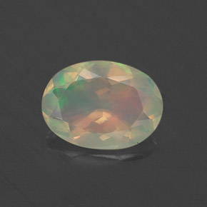 Ópalo multicolor natural de 0,48 ct, transparente, transparente / translúcido