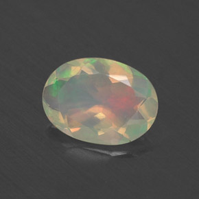 Ópalo multicolor natural de 0,48 ct, transparente, transparente / translúcido