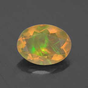 Ópalo multicolor natural de 0,74 ct, transparente, transparente / translúcido
