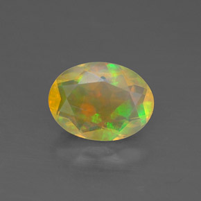 Ópalo multicolor natural de 0,82 ct, transparente, transparente / translúcido