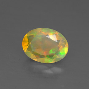 Ópalo multicolor natural de 0,82 ct, transparente, transparente / translúcido
