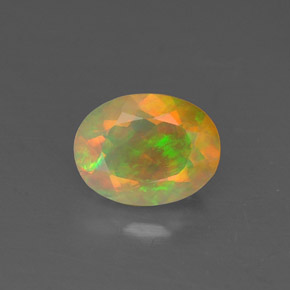 Ópalo multicolor natural de 0,81 ct, transparente, transparente / translúcido