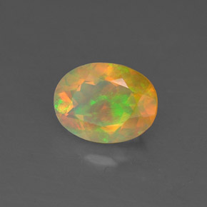 Ópalo multicolor natural de 0,81 ct, transparente, transparente / translúcido