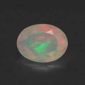 Ópalo multicolor natural de 0,64 ct, transparente, transparente / translúcido