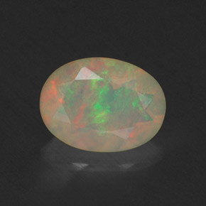 Ópalo multicolor natural de 0,66 ct, transparente, transparente / translúcido