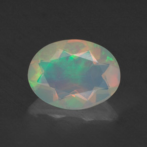 Ópalo multicolor natural de 0,66 ct, transparente, transparente / translúcido