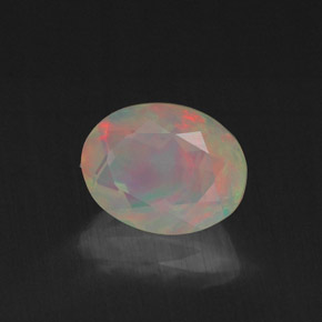 Ópalo multicolor natural de 0,80 ct, transparente, transparente / translúcido