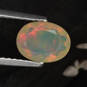 Ópalo amarillo natural de 0,67 ct, corte óvalo, translúcido